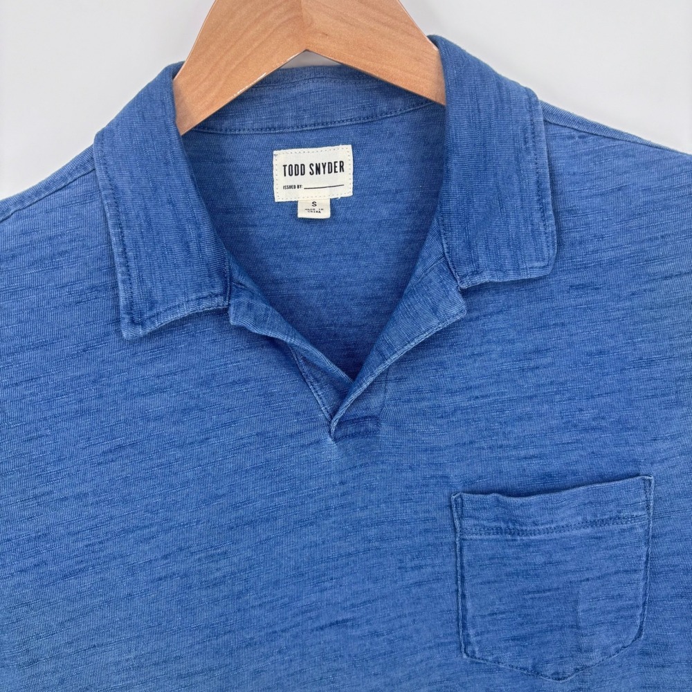 Todd Snyder Blue Knit Polo Shirt